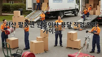서산 팔봉면 원룸이사? 용달 작업 완벽 가이드!